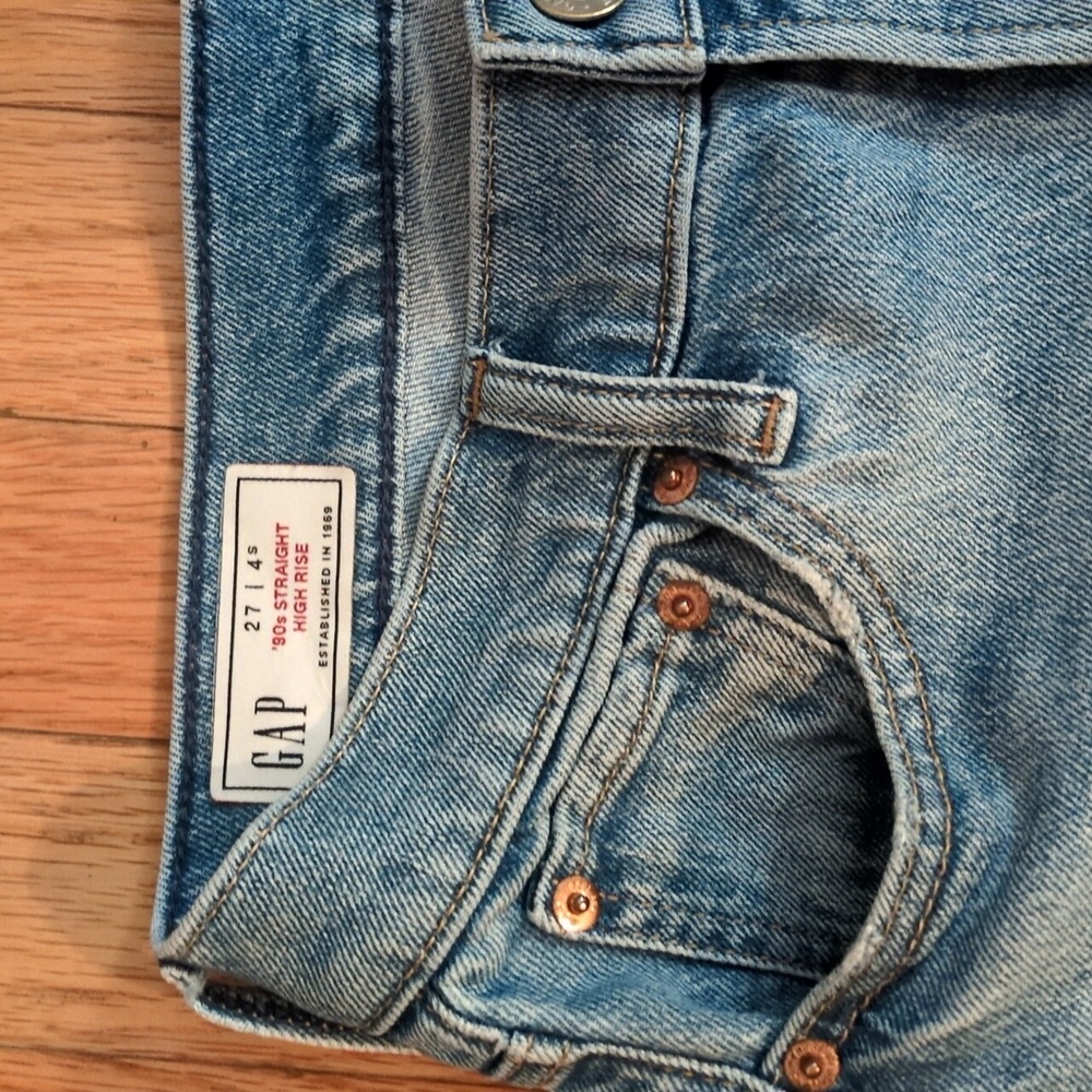 GAP 90s High Rise Slim Straight Denim - Picture 5 of 7